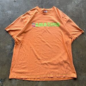 X-Large Unisex Vintage Curves It's Official I'm Amazing Orange T-Shirt